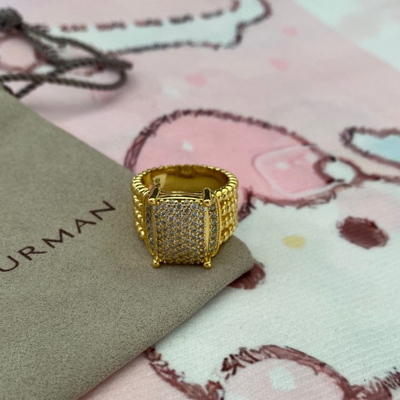 David Yurman Jewelry - David Yurman Size 7 Gold Diamond Rings